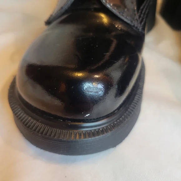 RARE authentic 90s vintage Dr Martens 20 eyelet knee patent leather boots 3/5 - Picture 14 of 16